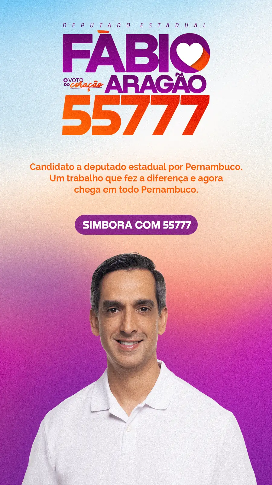 Fábio Aragão, candidato a deputado estadual por Pernambuco pelo PSD, número 55777.